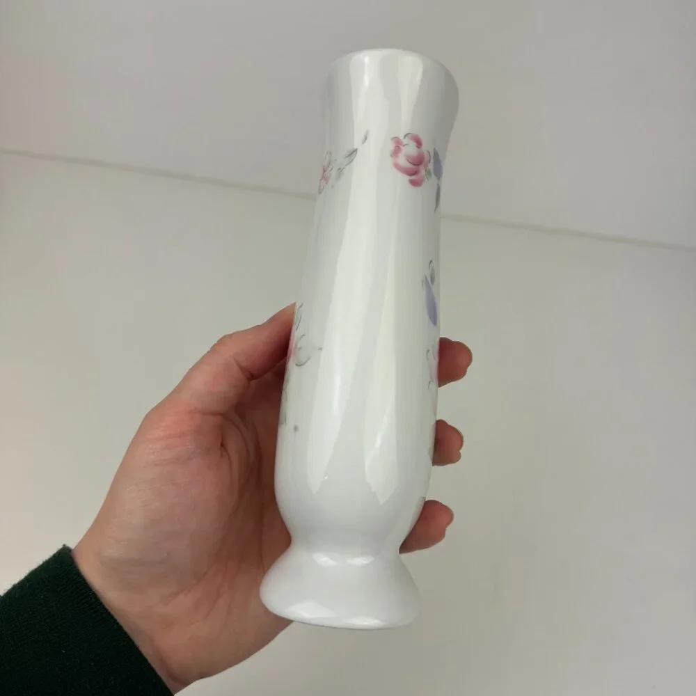 Vtg‎ 90s Especially for you FTD Flower Vase White Pastel Floral Image 6.5in tall
